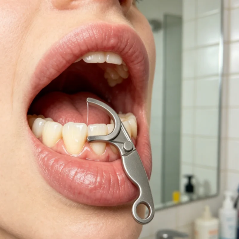 Dental Floss Picks - Palillo de dientes de acero inoxidable,