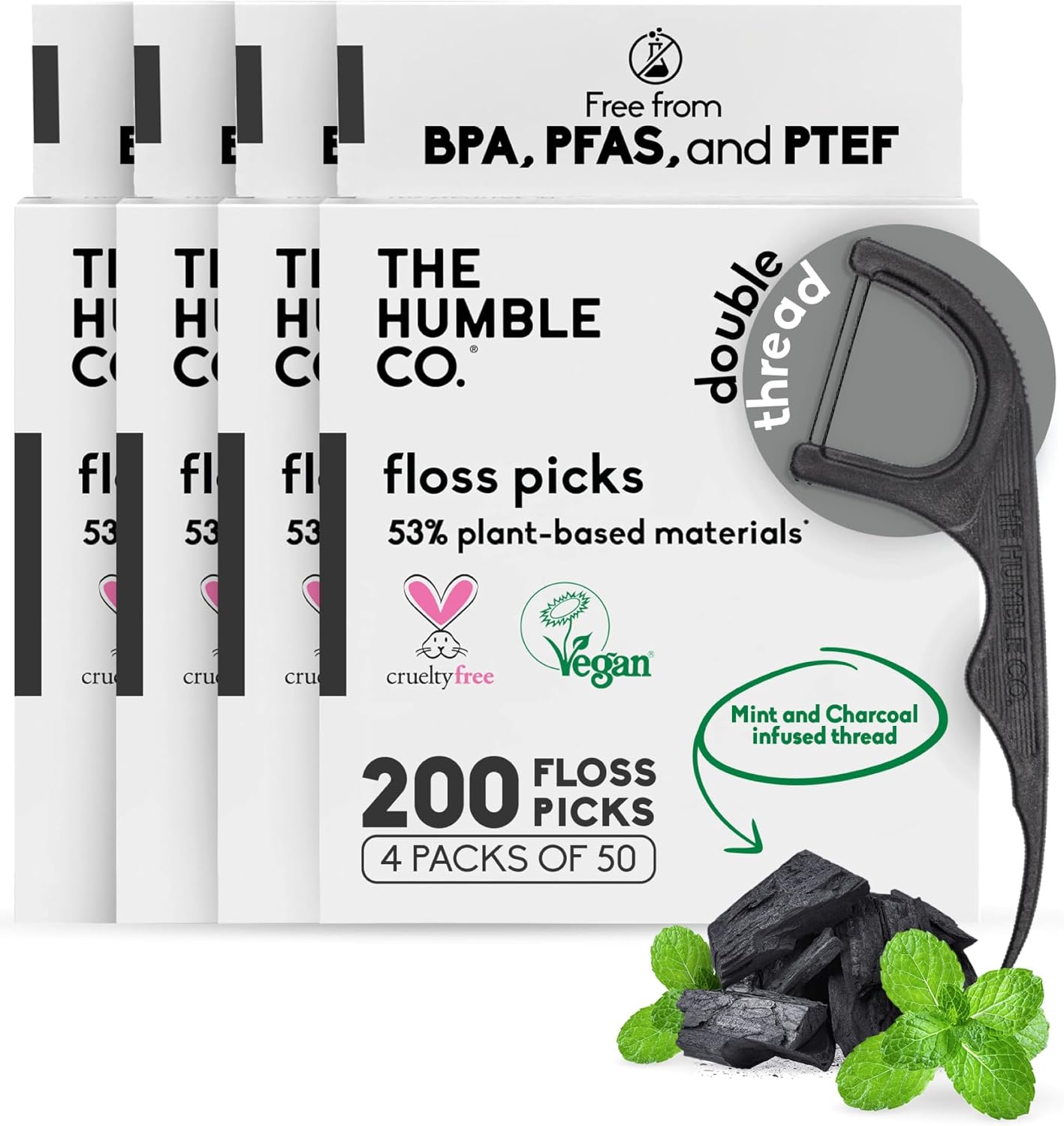 Dental Floss Picks - Hilos Dentales con Palillo, Doble Hilo,