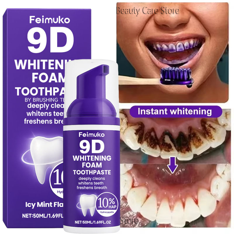 Remineralizing Toothpaste - Pasta Dental Blanqueadora 9D Purple, Mousse,