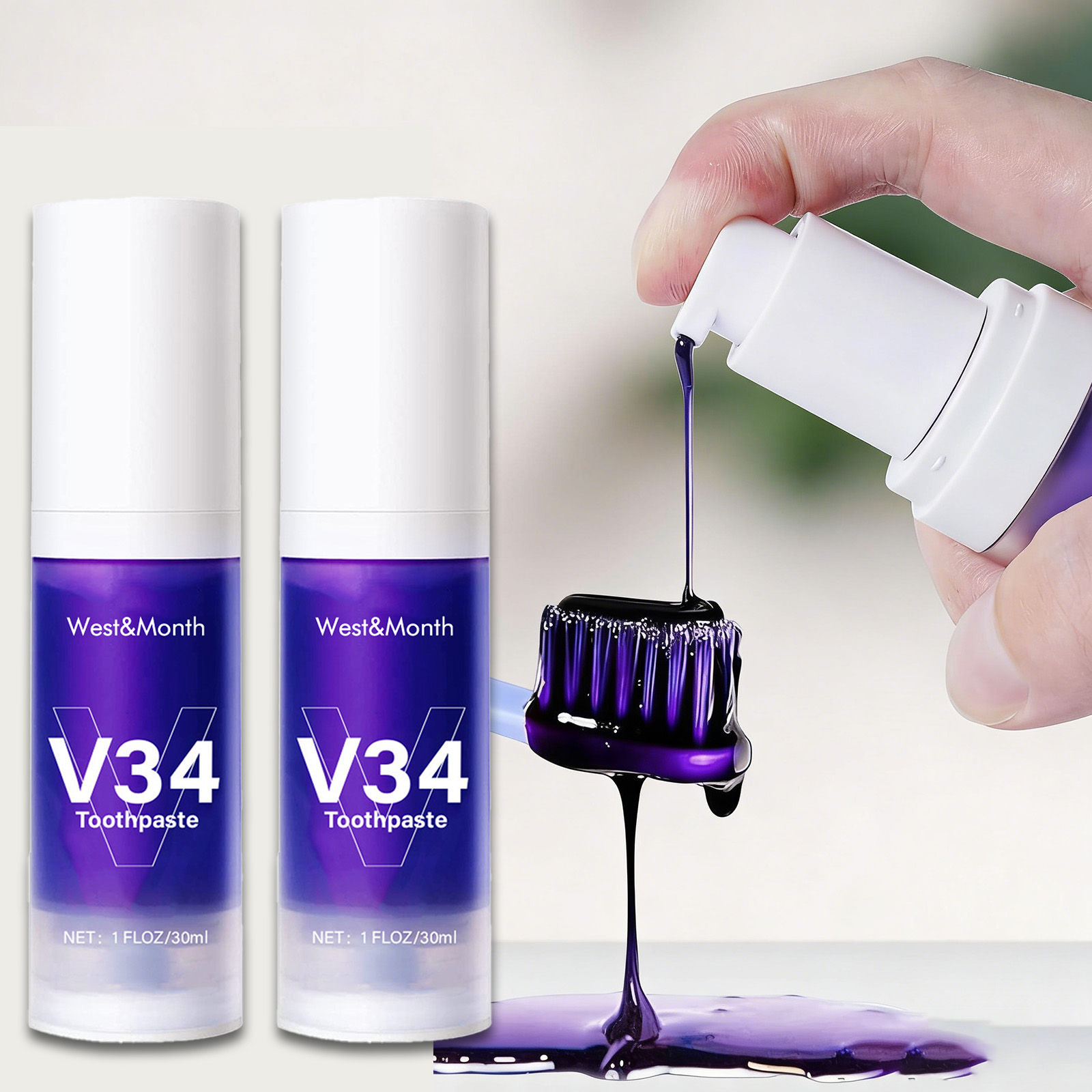 Remineralizing Toothpaste - Pasta de dientes blanqueadora V34, 30ml,