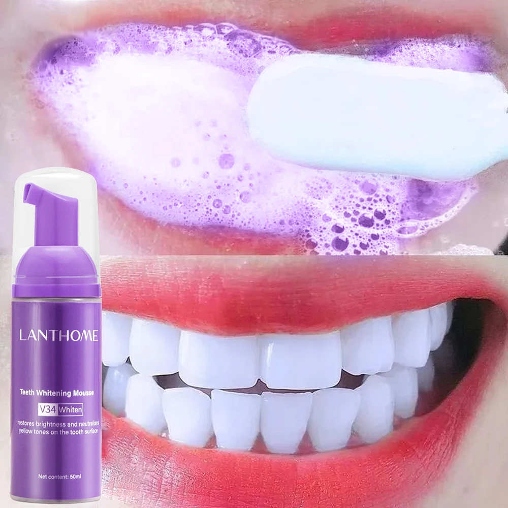 Teeth Whitening Charcoal Powder - Mousse-pasta de dientes V34 para limpieza