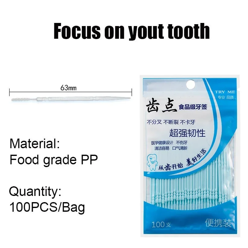 100 Uds cepillo Dental de dobl - Dental Floss Picks reseña y precio
