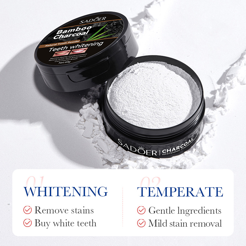 Carbón de bambú carbón activad - Teeth Whitening Charcoal Powder reseña y precio