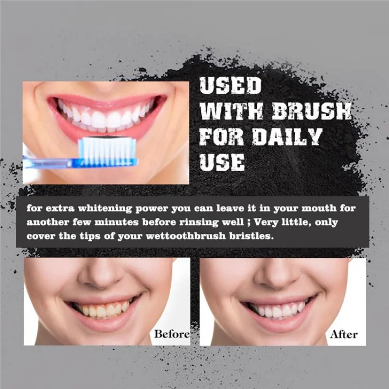 Polvo de carbón para dientes d - Teeth Whitening Charcoal Powder reseña y precio